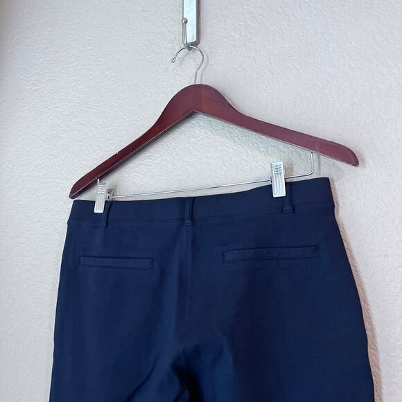 Quince Structured Legging Dress Pant Navy Blue Large Petite Rayon Stretch - Picture 5 of 7